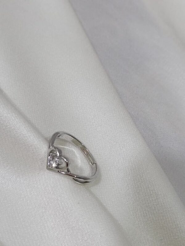 Heart-Shaped Silver Ring