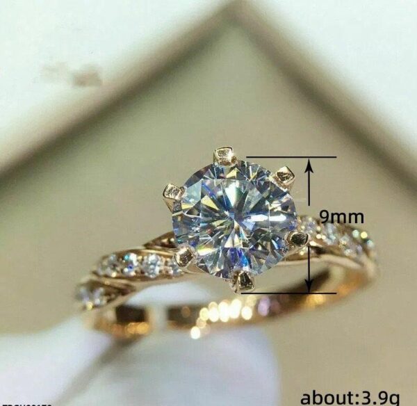 Imp Round Cut Moissanite Ring - Image 2