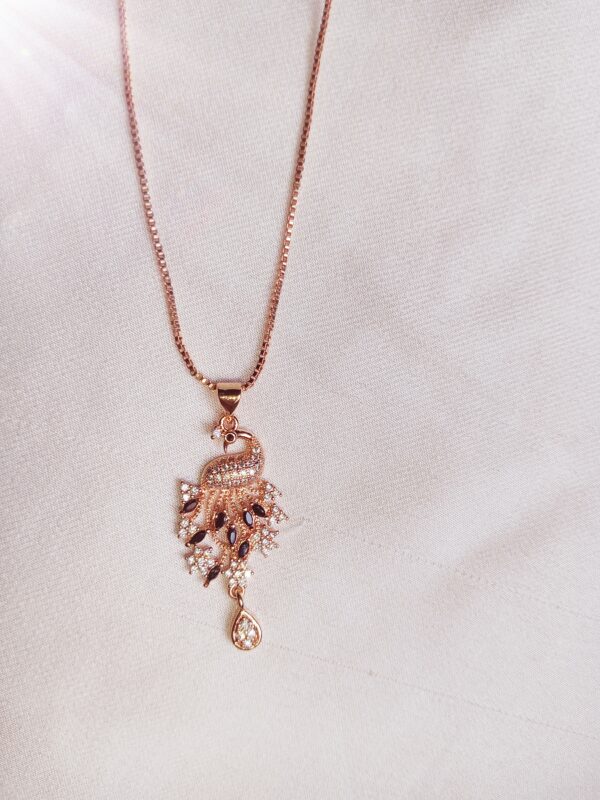 Elegant Rose Gold Pendant Necklace - Image 2