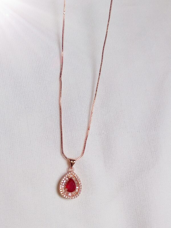 Red Teardrop Pendant Necklace