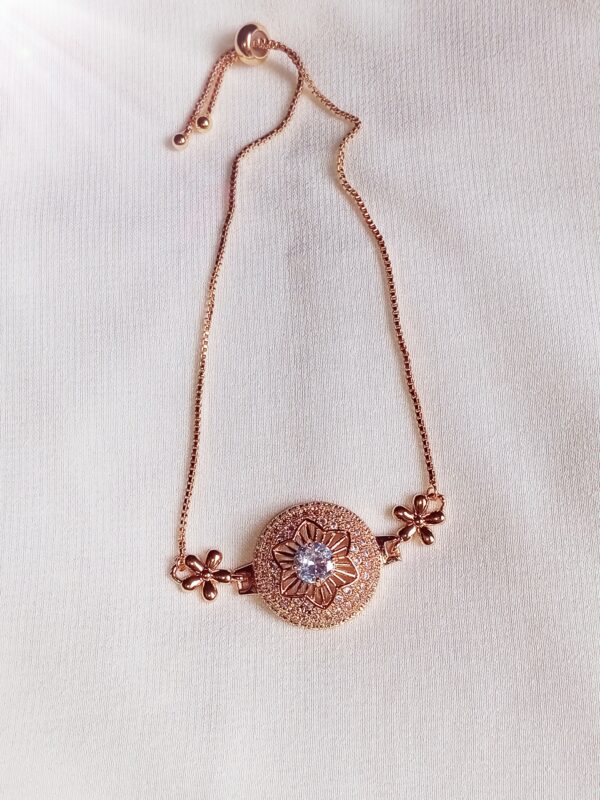 Elegant Floral Embellished Bracelet - Image 2