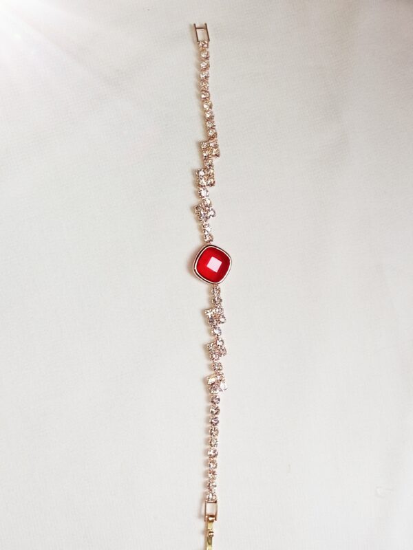 Elegant Red Gemstone Bracelet - Image 2