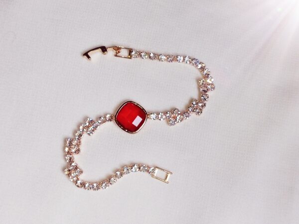 Elegant Red Gemstone Bracelet